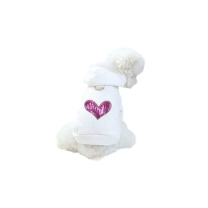 Sequin Heart Lightweight Hoodie- Dog Hoodie