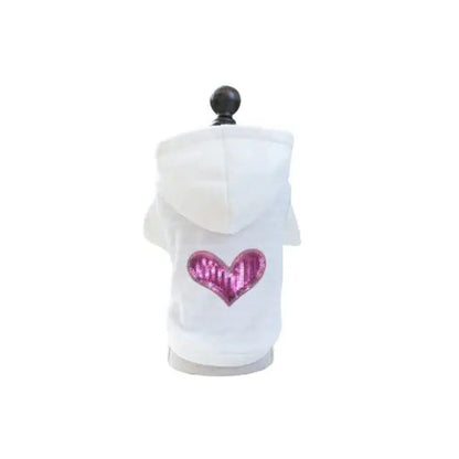 Sequin Heart Lightweight Hoodie- Dog Hoodie