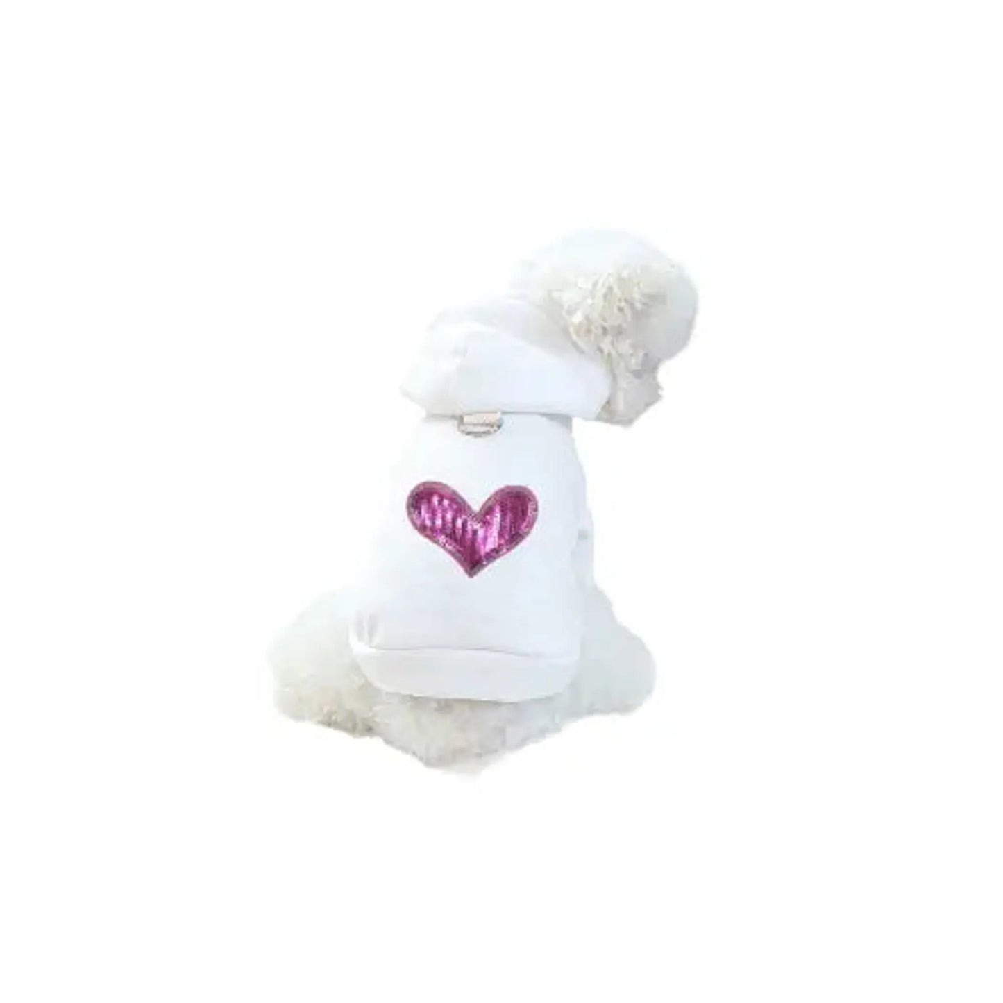 Sequin Heart Lightweight Hoodie- Dog Hoodie