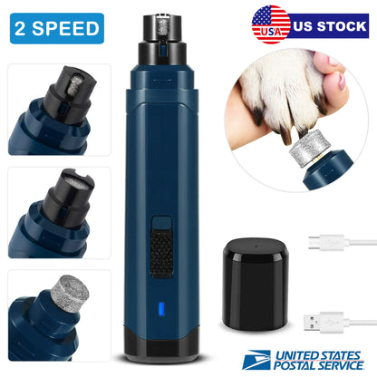 Dog Nail Grinder 2 Speeds Quiet USB Rechargeable Pet