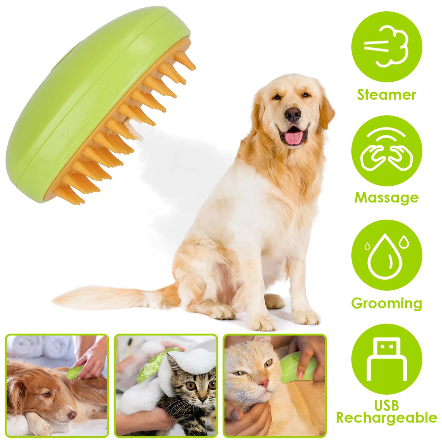 3 In 1 Cat Grooming Steam Brush Hair Brush