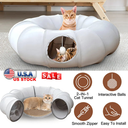 Indoor Cat Tunnel Bed