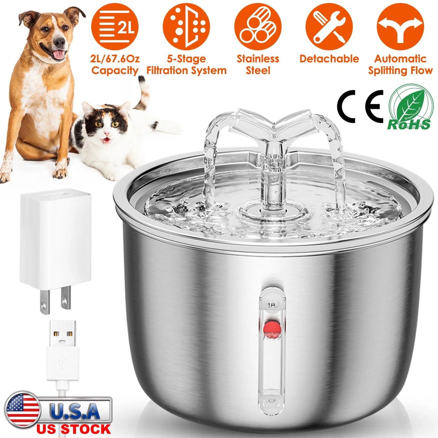 2L/67.6Oz Automatic Electric Pet
